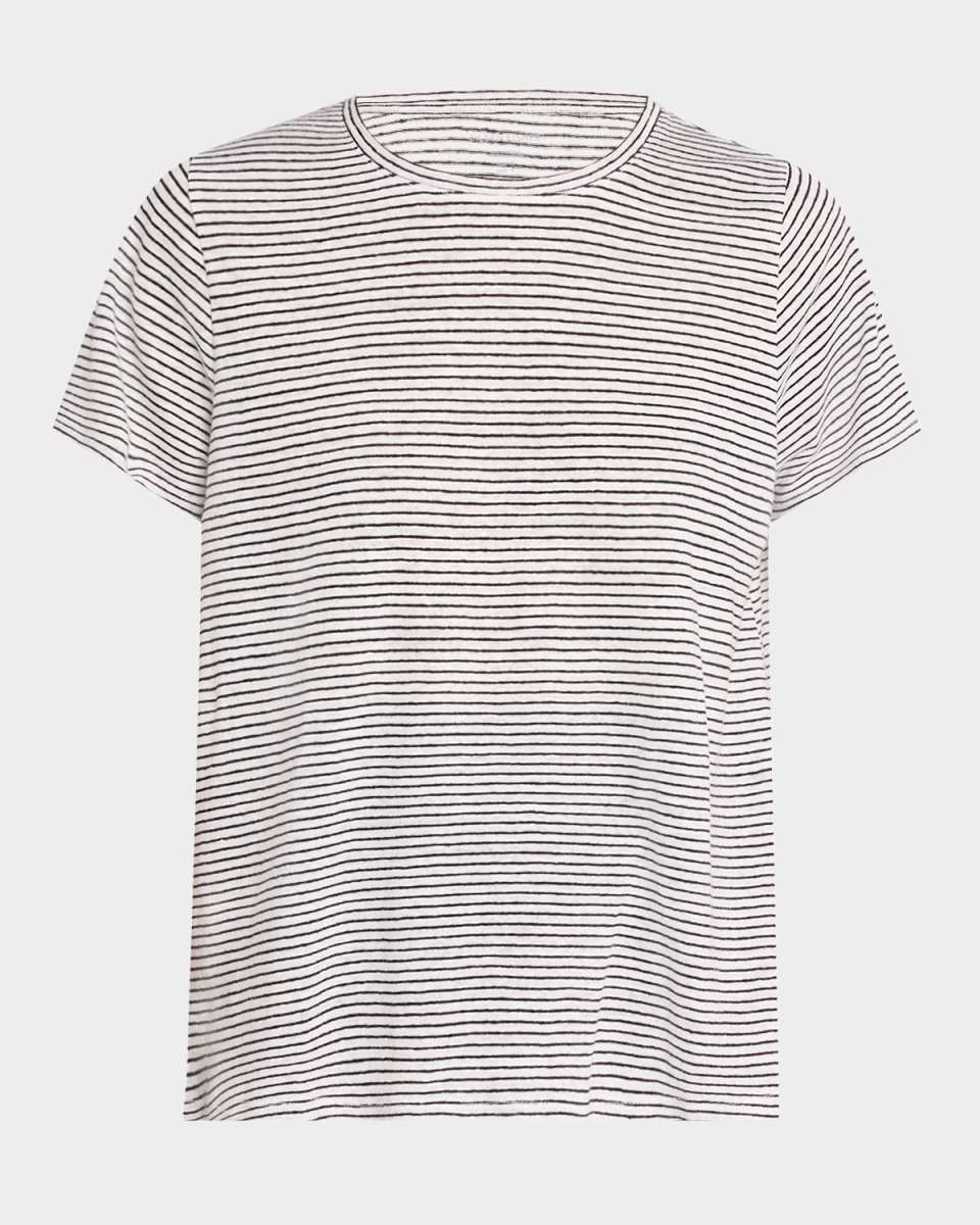 Striped Organic Linen Jersey T-Shirt
